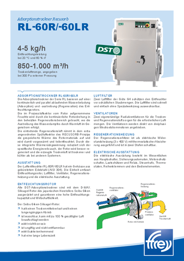 Datenblatt Adsorptionstrockner DST RL-60R -60LR 2102