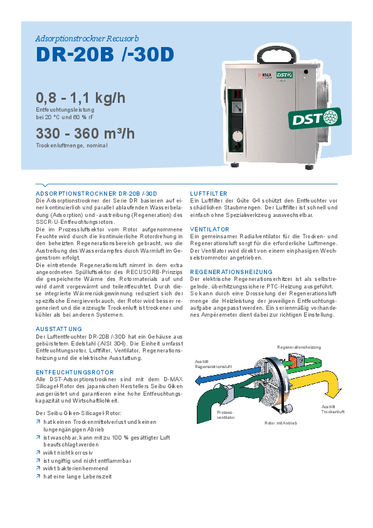 Datenblatt Adsorptionstrockner DST DR-20B -30D 2102 n