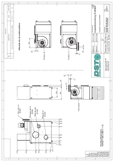 Adsorptionstrockner DST Typ R-060BR DST05292-01 Zeichnung